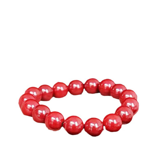 Women's & Men's Genuine Emperor Sandstone Round Beads Polished Bracelets