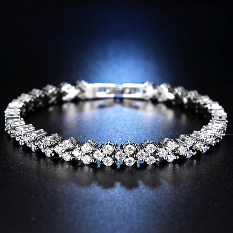 Broadcast Roman Diamond Female Imitation Moissanite Bracelets