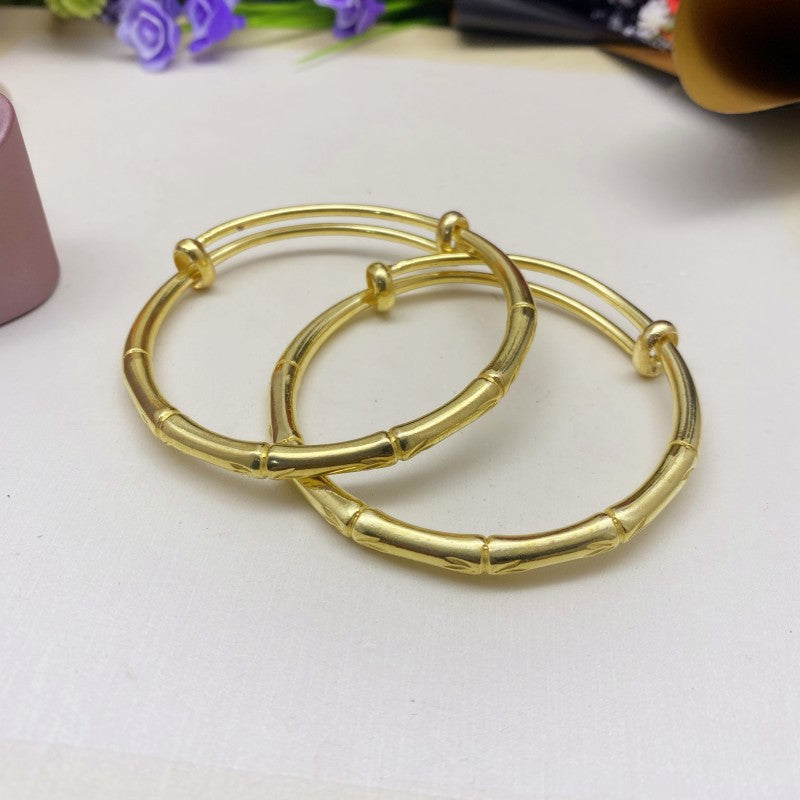 Pure Brass Bamboo Female Tide Step High Bracelets