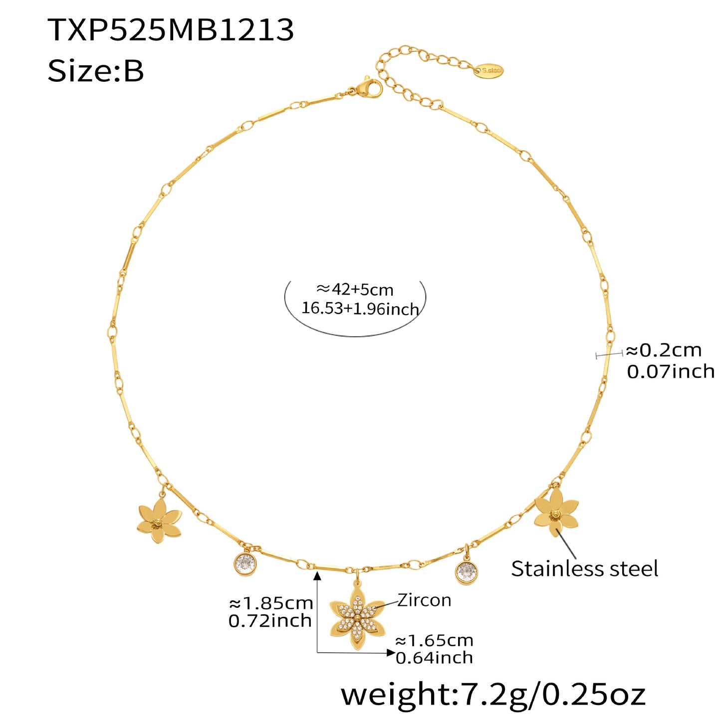 Three-dimensional Flower Micro Inlaid Zircon Twin Gold-plated Bracelets