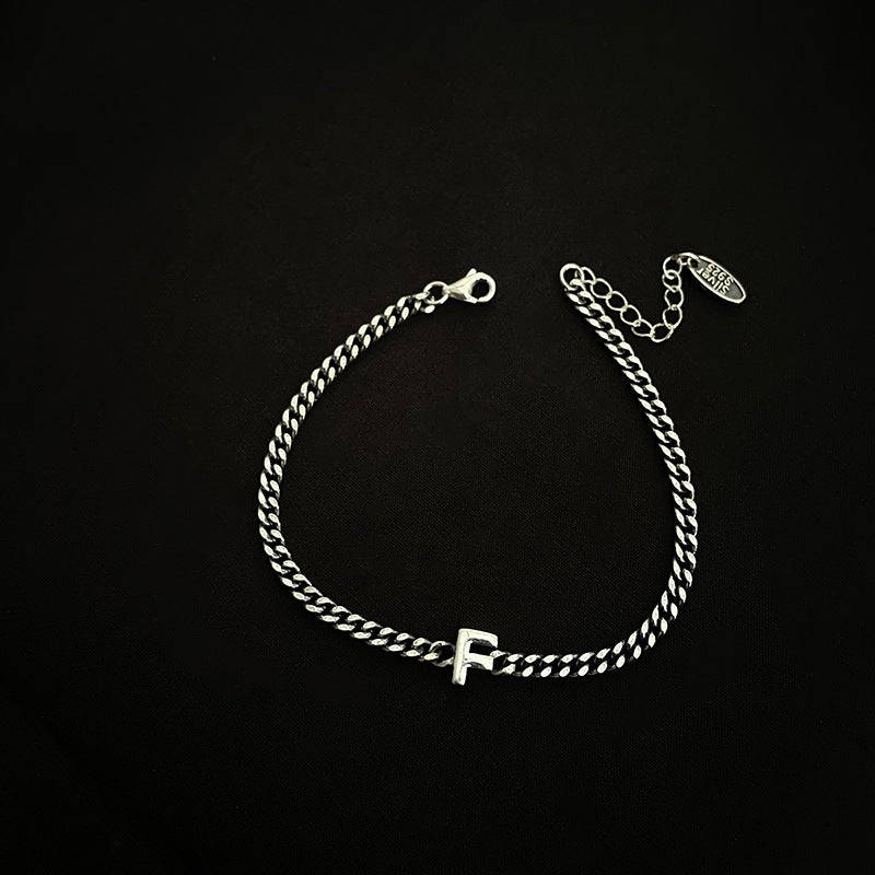 Bracelets d'intérêt spécial avec lettres anglaises en argent Sterling de Style coréen pour femmes