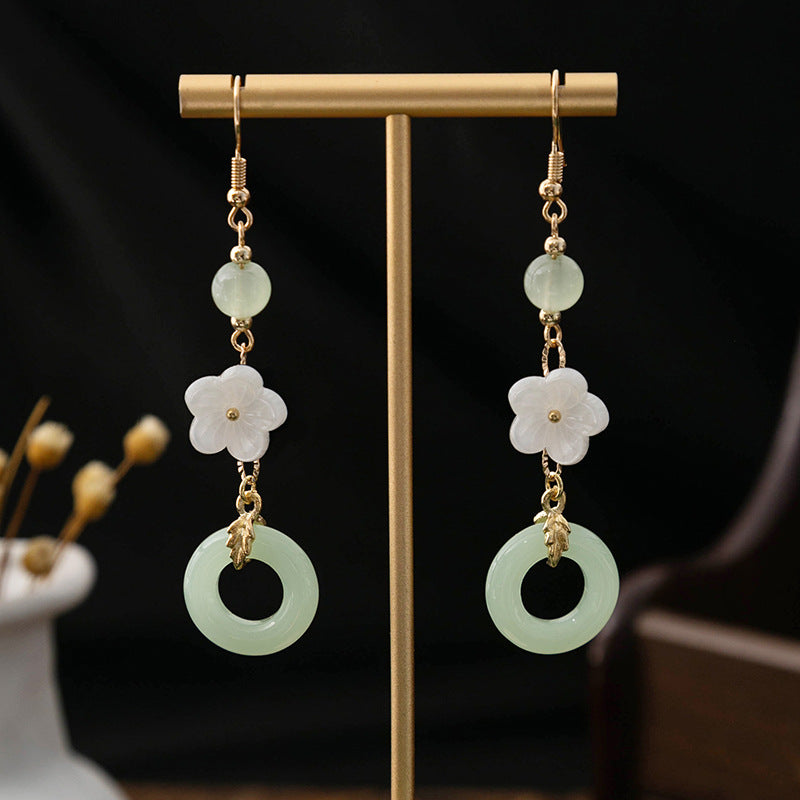 Selection Of Chinese Ancient Style Beaded Long Fringe National Hollow Earrings