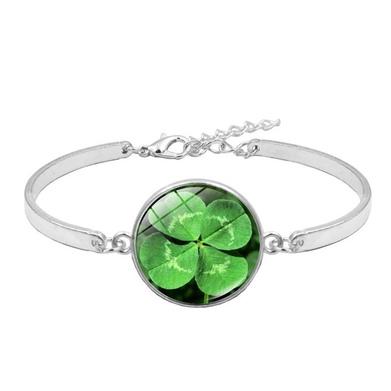 Lucky Four-leaf Clover Time Stone Female Gift Bracelets