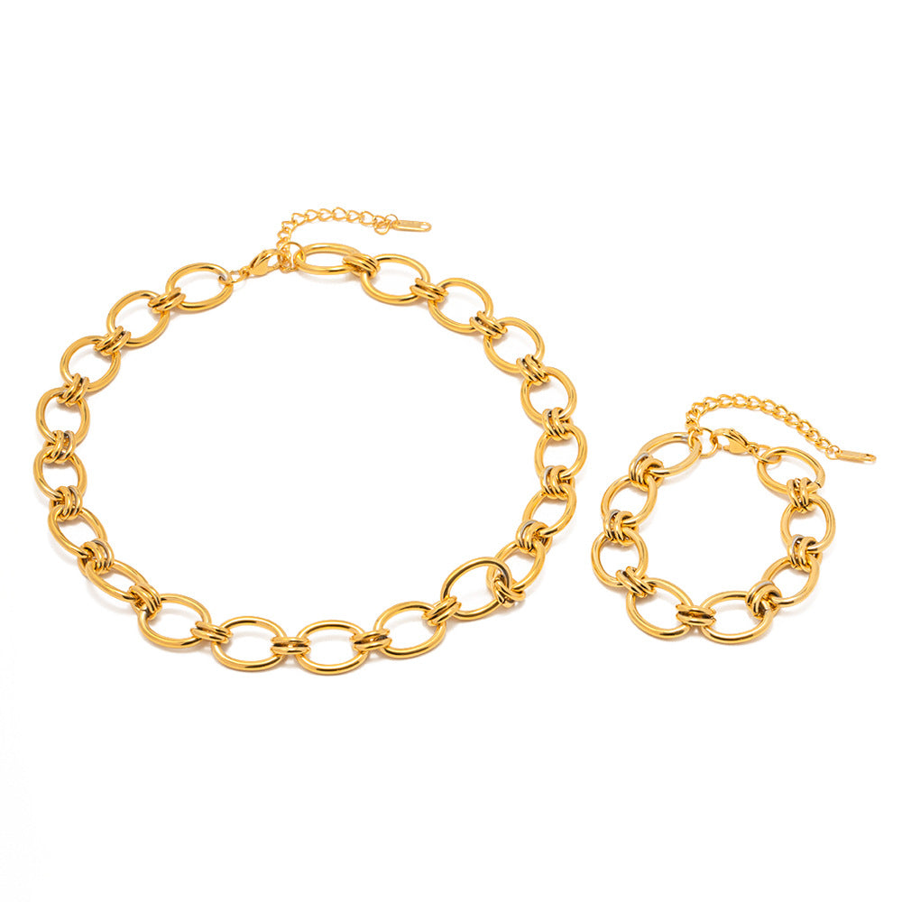 Gold Thick Chain Stainless Steel Titanium Bracelets