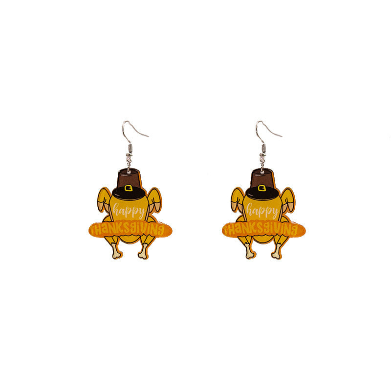 Women's Cartoon Turkey Collection Acrylic And Creative Earrings