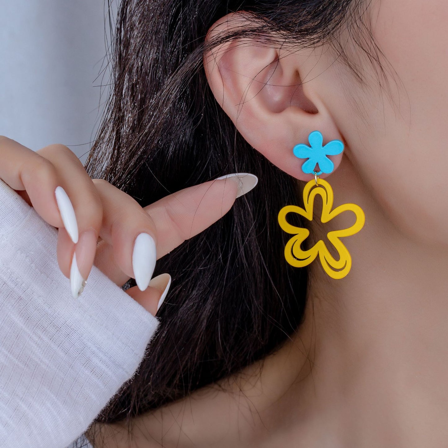 Sweet Dopamine Colored Flower Niche Temperament Simple Girly Without Rings