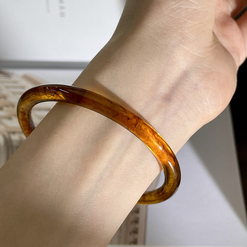 Wide-brimmed Acrylic Acetate Female Summer Retro Geometric Design Bracelets
