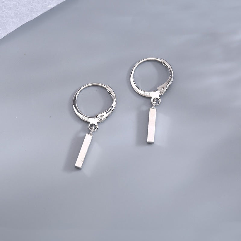 Women's Sier Needle Geometric Word Ear Clip Earrings