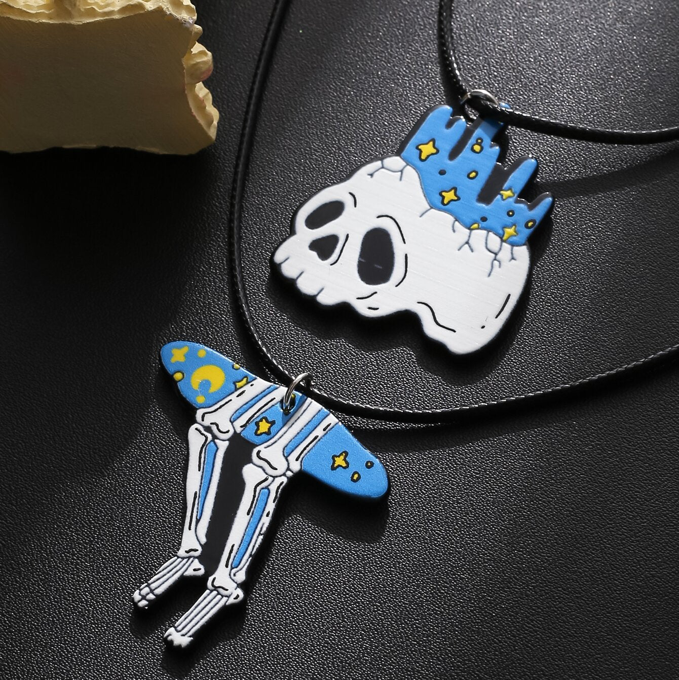 Starry Sky Skull Mushroom Halloween Cartoon Necklaces