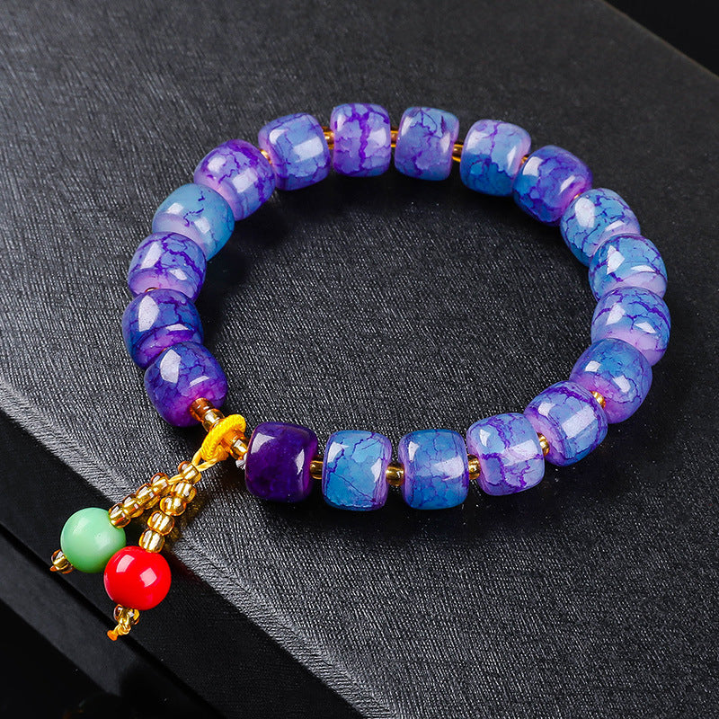 Flower Crack Barrel Beads Crystal Small Bracelets