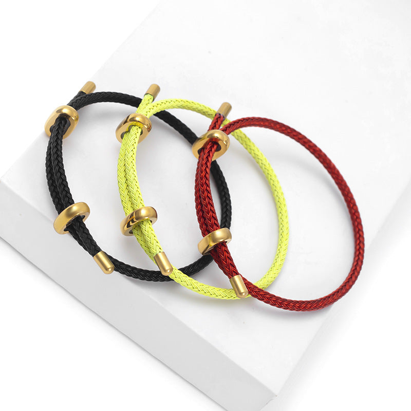 Two-way Adjustable Beaded Steel Wear Lucky Bracelets