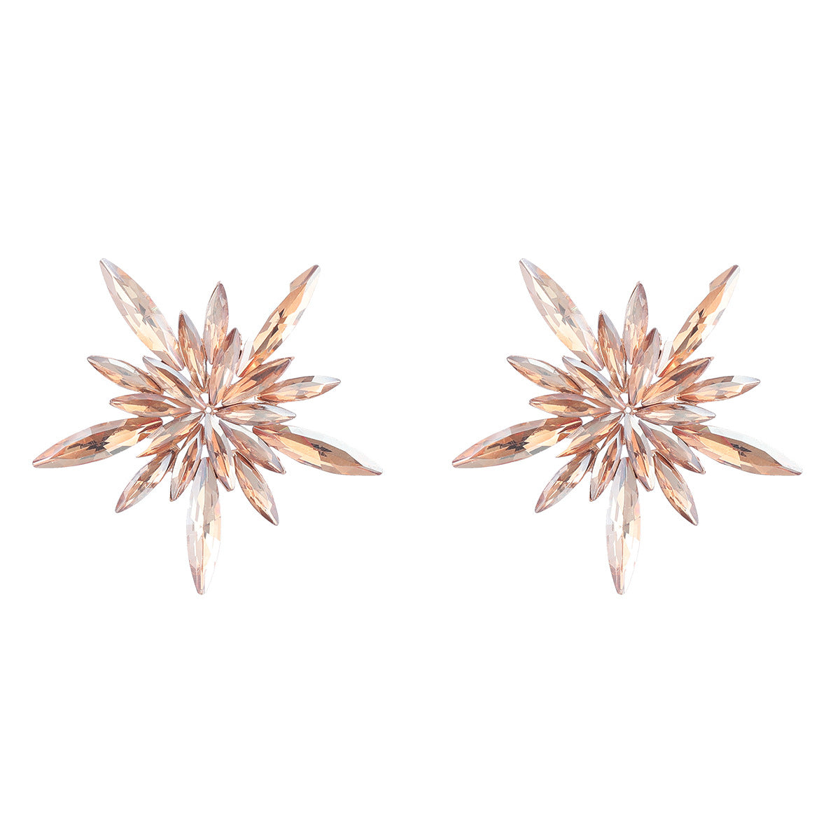 Fleur en strass pour femmes, boucles d'oreilles de Style modèle entièrement bijou