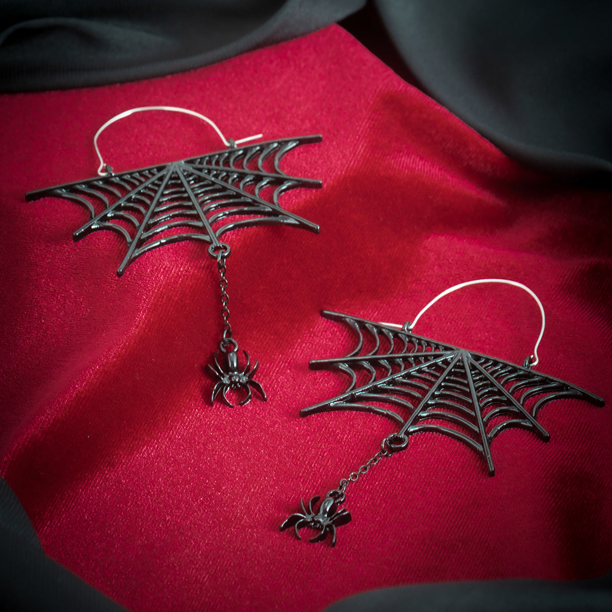 Style Spider Web Hollow Tassel Halloween Earrings