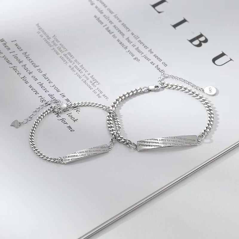 Love Poetry Couple Pair Korean Style Simple Niche High Bracelets