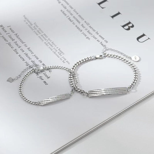 Love Poetry Couple Pair Korean Style Simple Niche High Bracelets