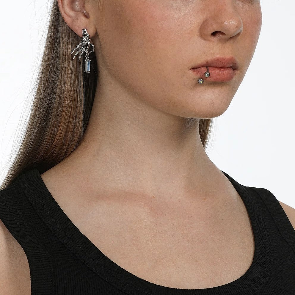 Women's & Men's Fashionable Skull Hand Bone Eardrops Personality Earrings