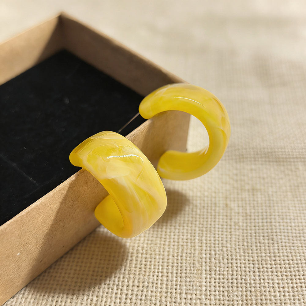Dopamine Color Matching Trendy Female Resin Earrings