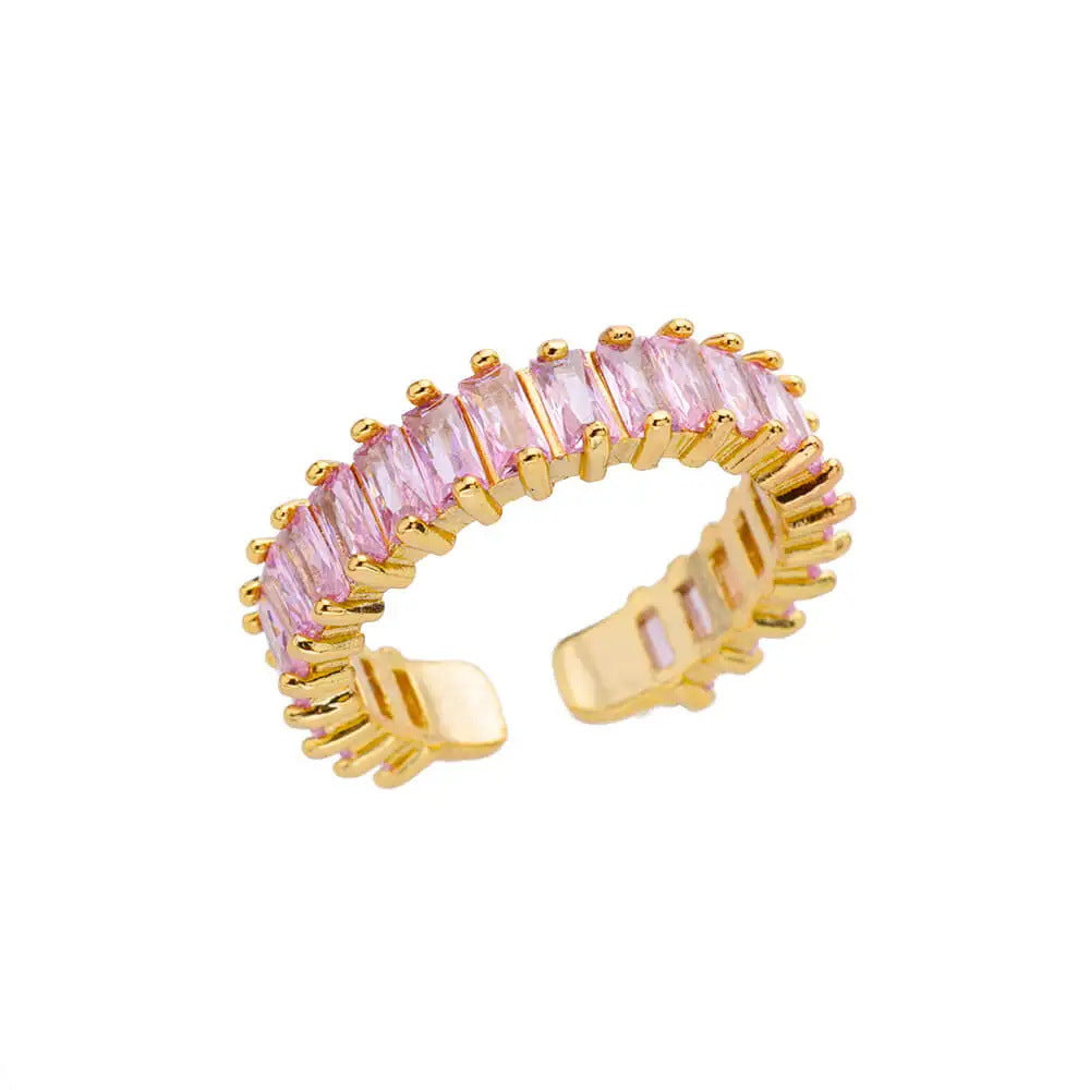 Women's Geometric Color Zircon Gold Personalized Simple Ring