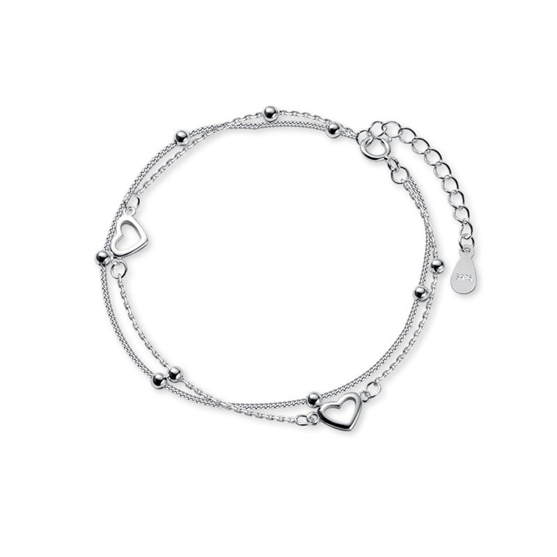 Light Bead Heart-shaped Female Korean Style Sweet Elegance Bracelets