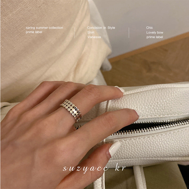 Retro Geometric Female Cold Style Adjustable Ring