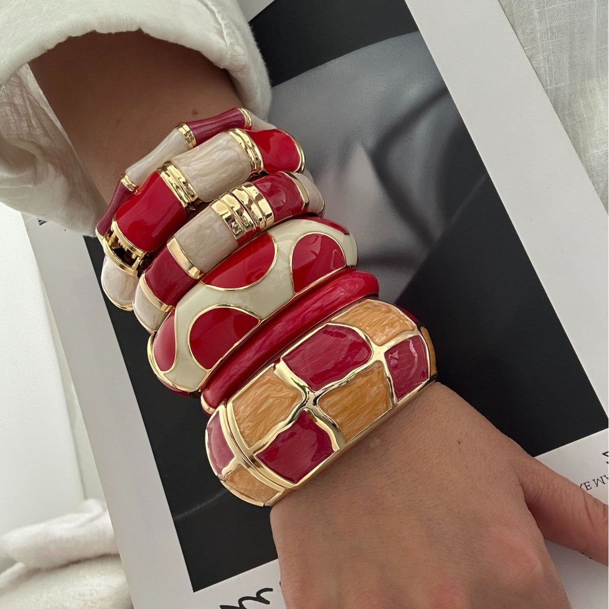 Alloy Female Personality Enamel Drop Oil Vacation Style Bracelets