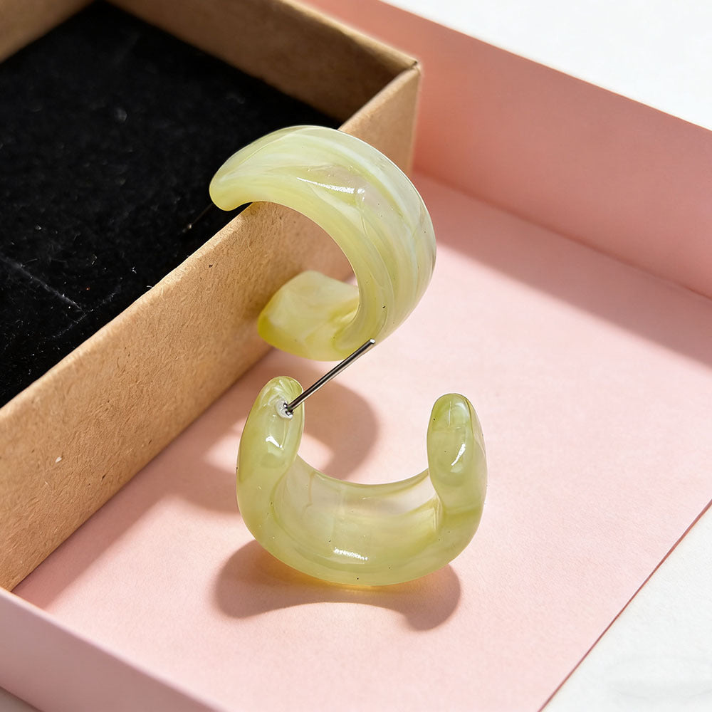 Dopamine Color Matching Trendy Female Resin Earrings
