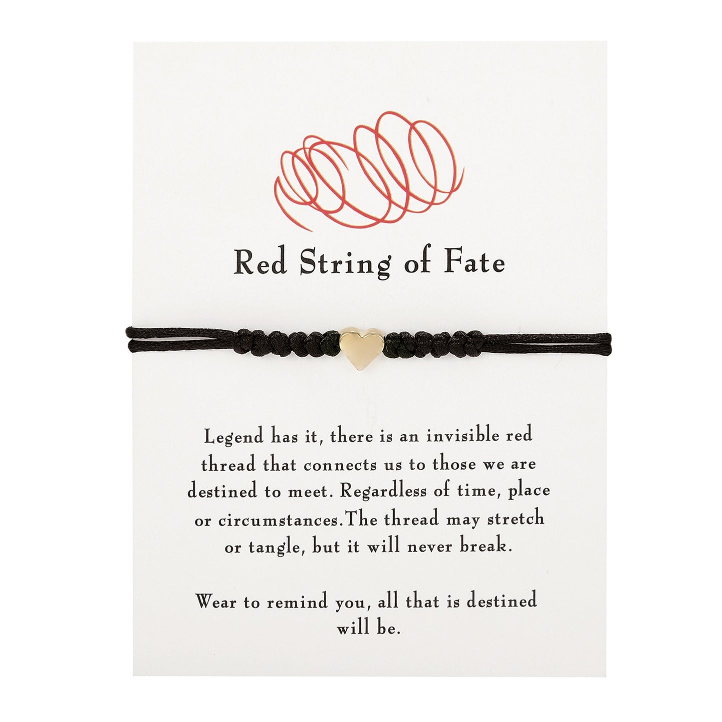 Red Rope Woven Length Adjustable Couple Paper Bracelet