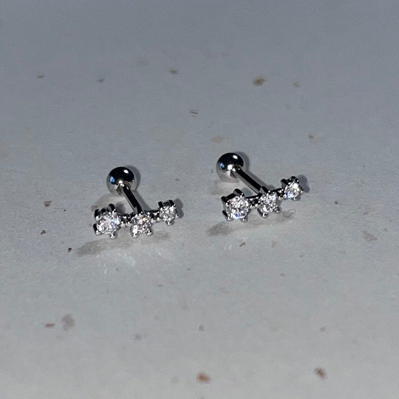 Boucles d'oreilles étoile en strass pour femmes, Mini boucles d'oreilles météore brillantes simples et compactes