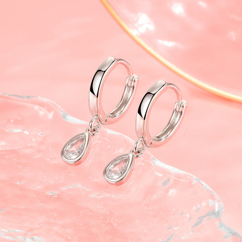 Women's For Niche Design Zircon Water Drops Clip Rings