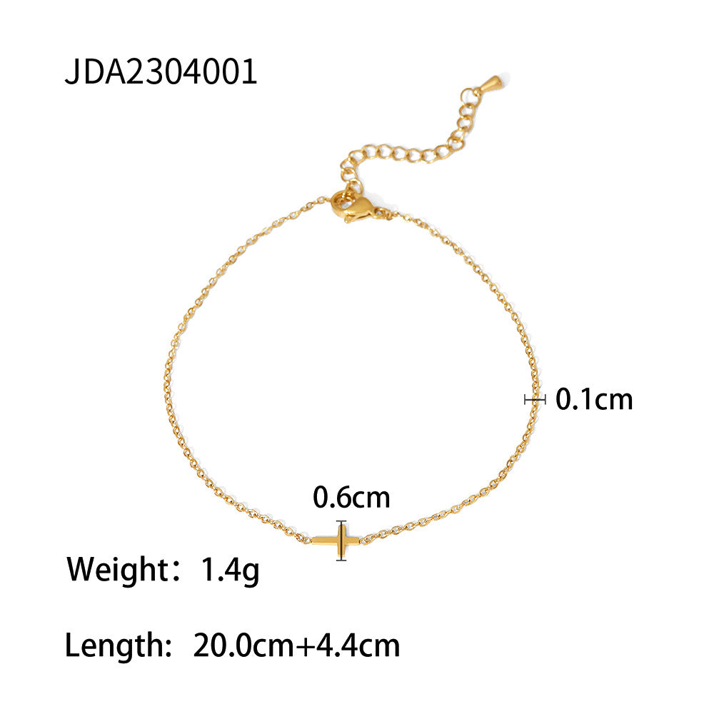 Women's Style Retro Gold Cross Fine Anklet Bracelets