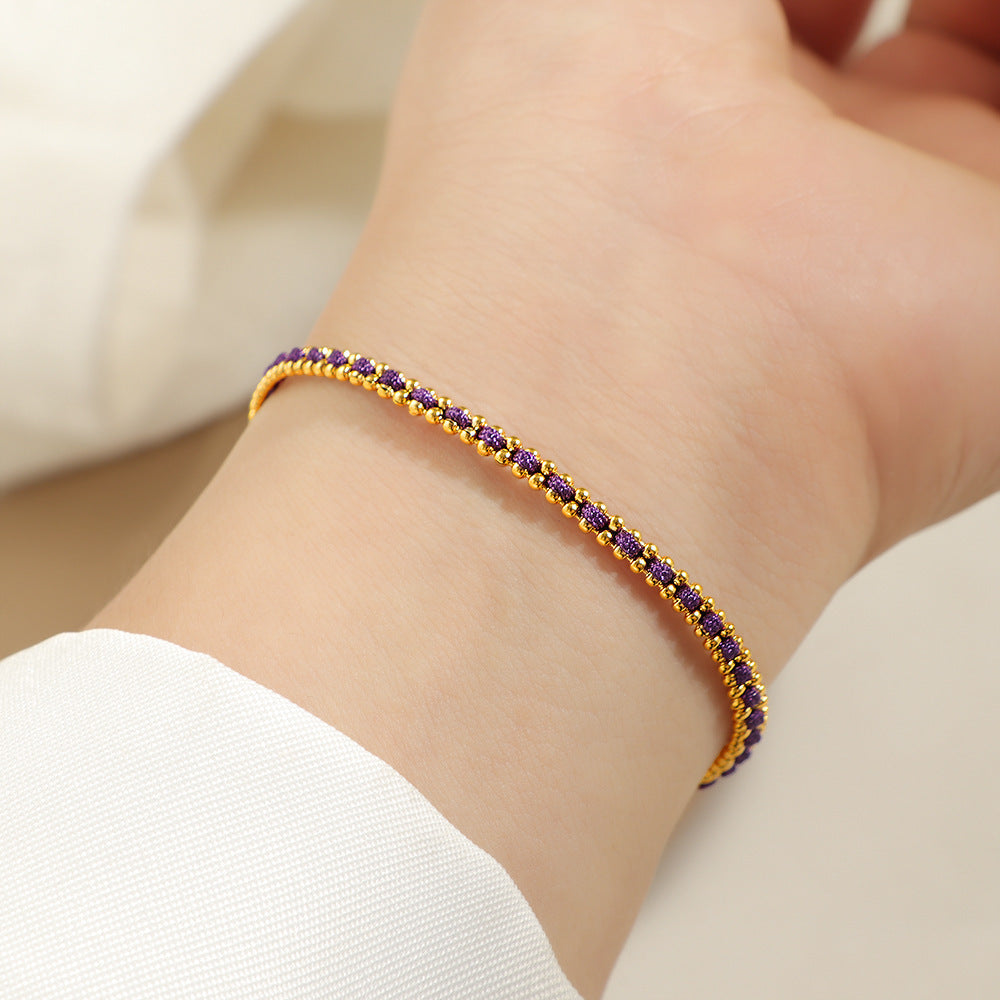Round Beads Gold Woven High-grade Light Luxury Exquisite Red Bracelets