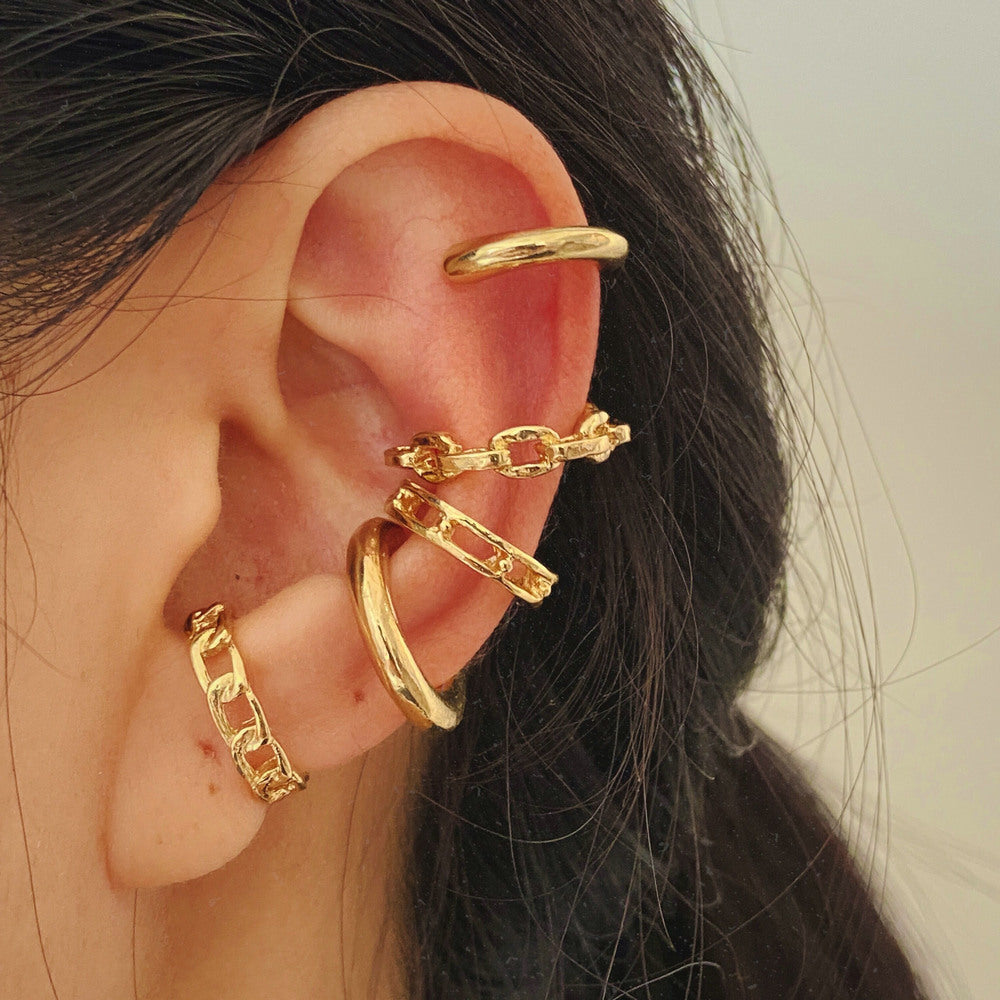 Full Diamond Butterfly Bone Creative Personality Golden Star Moon Ear Clip