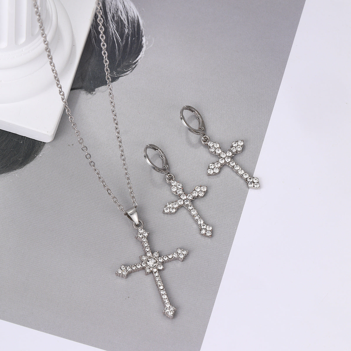 Cross With Diamond Suit And Suite Necklaces