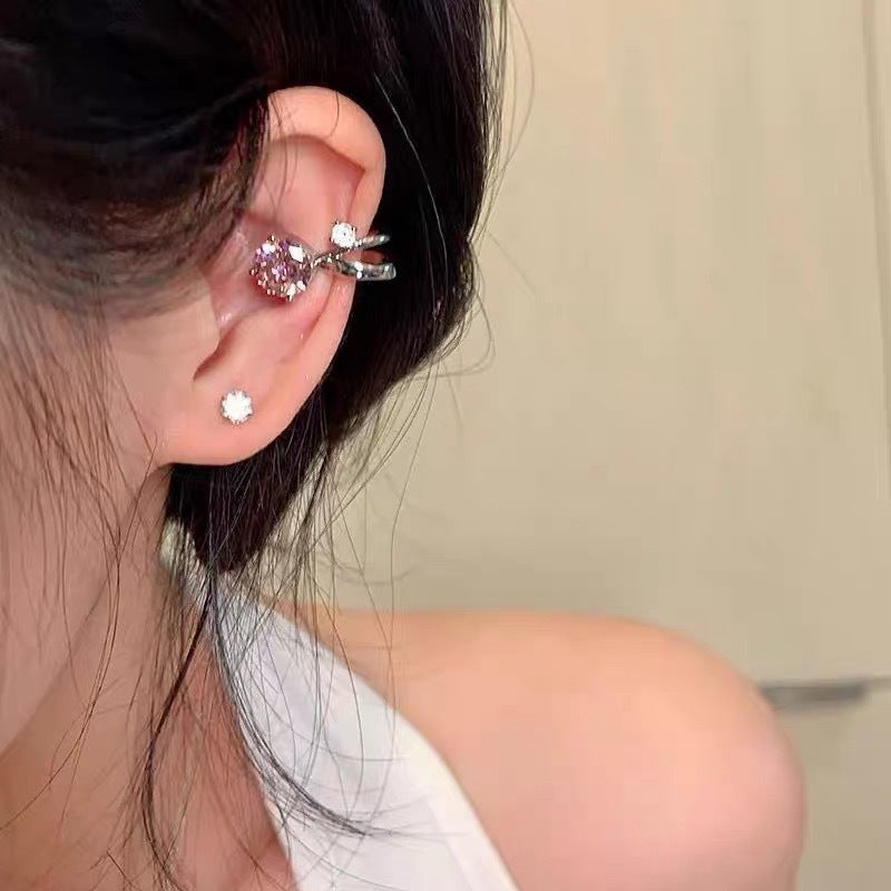 Flash Zircon Female Niche High Sense Temperament Wild Light Luxury Ear Clip