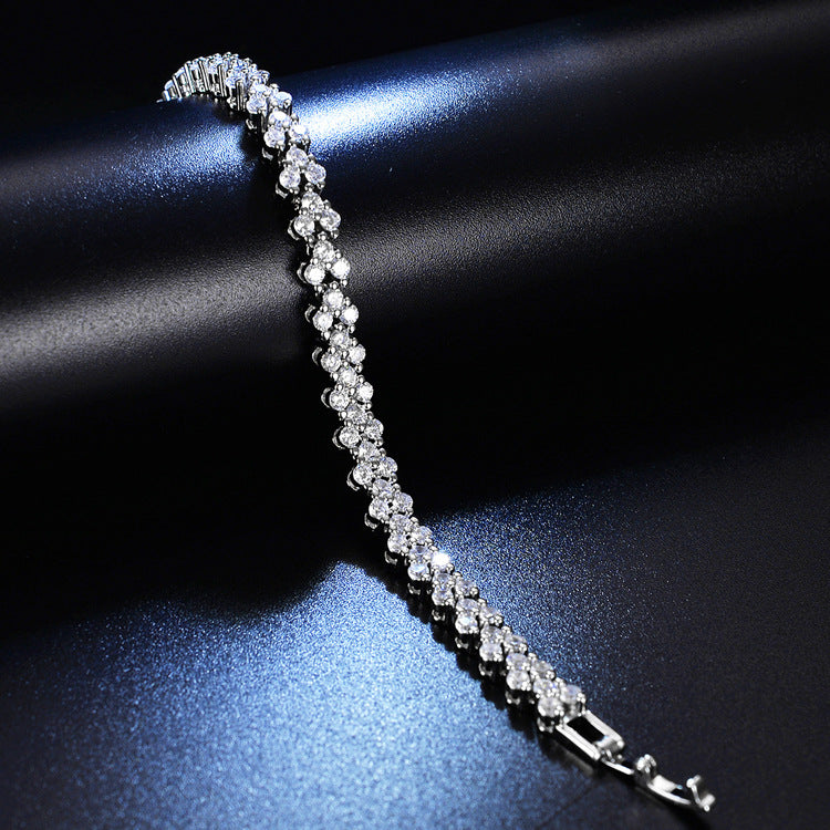 Broadcast Roman Diamond Female Imitation Moissanite Bracelets