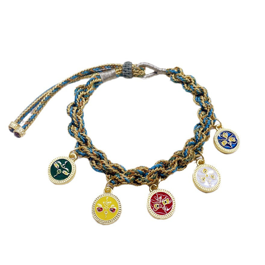 Women's & Men's Supply Tibetan Style Five Gods Of Hand-woven And Adjustable Bracelets