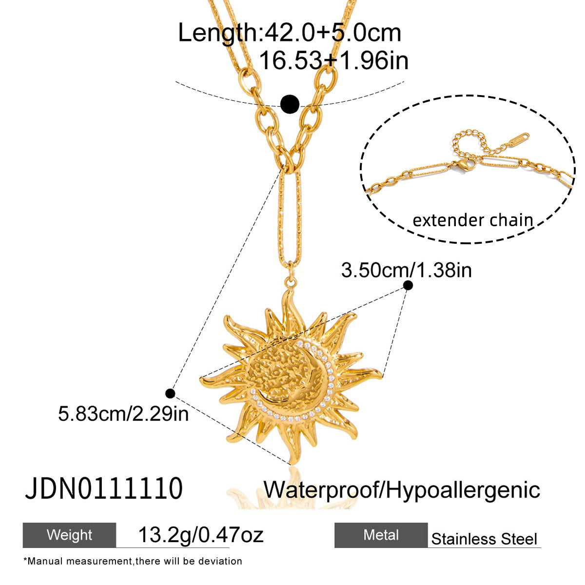 Light Luxury Minority Female Stainless Sun Jewelry Set