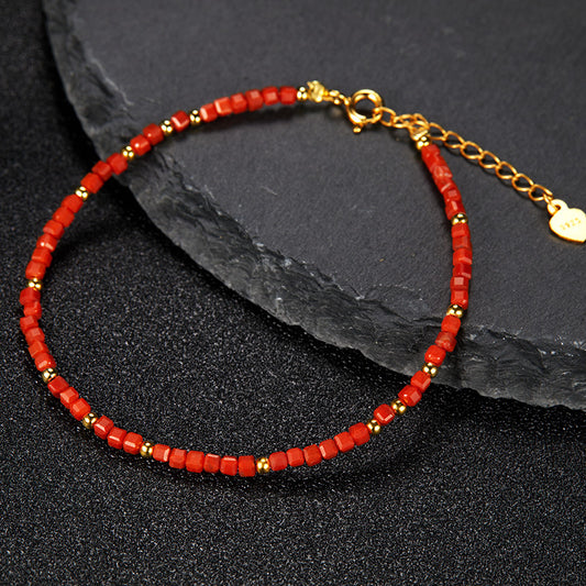 Bracelets en pierres précieuses d'agate rouge du sud pour femmes, bons bracelets