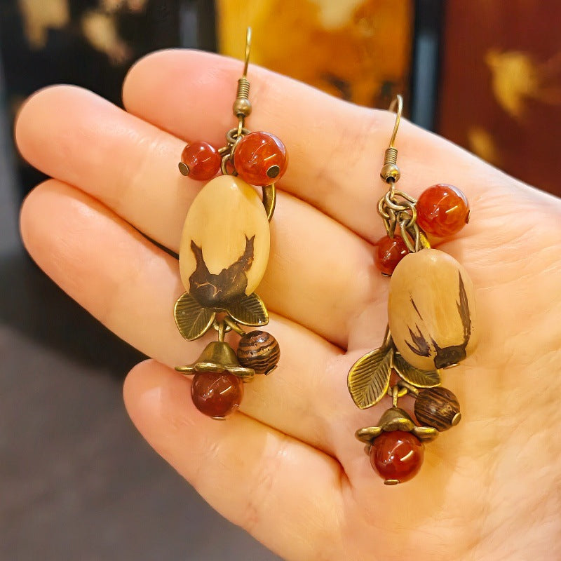 Handmade Plant Fruit Mori Style Chinese Hawthorn Artistic Rings