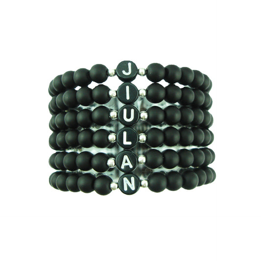 Style Free Match Letter Frosted Imitation Black Bracelets