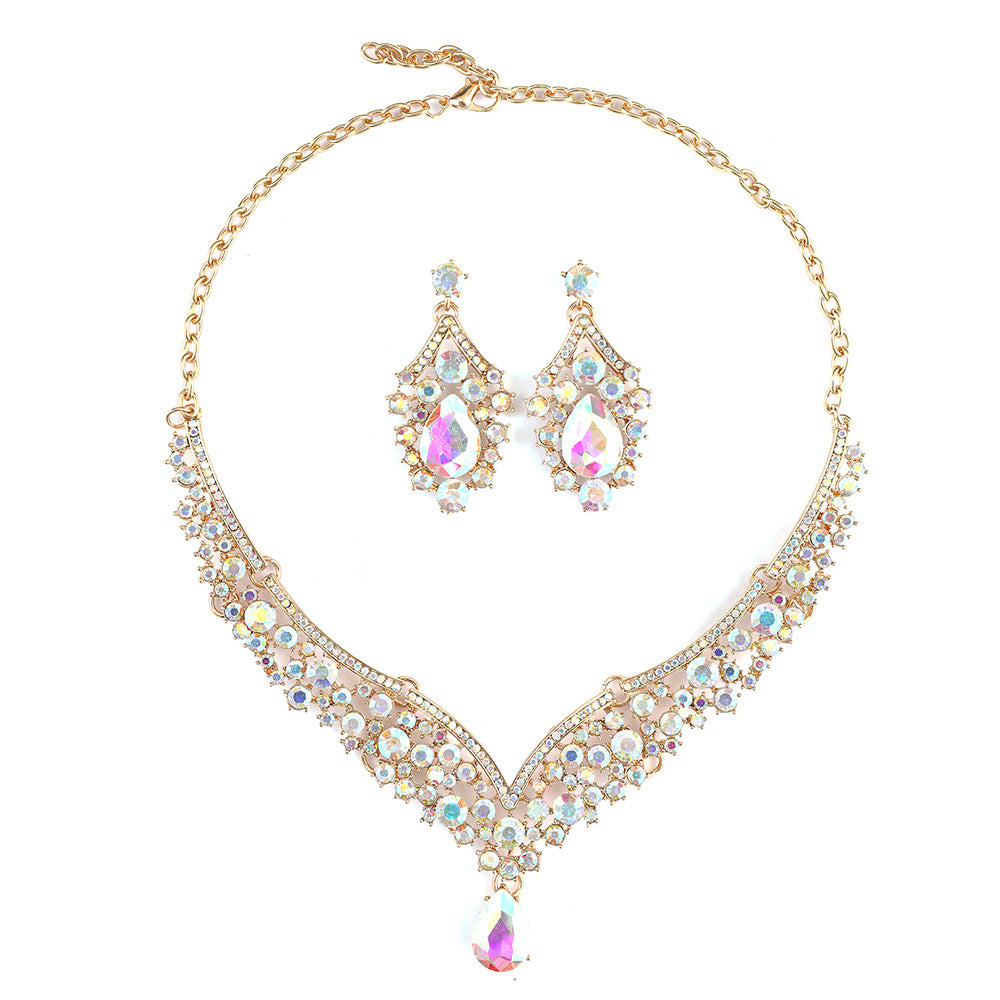 Vintage Exaggerated Luxury Crystal Banquet Formal Necklaces