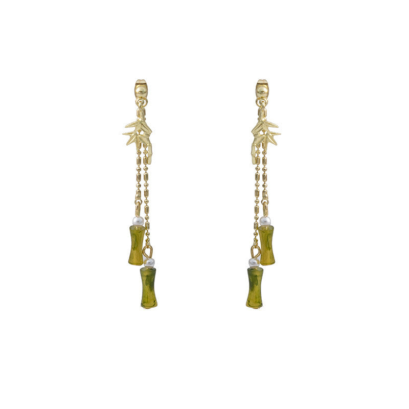 Selection Of Chinese Ancient Style Beaded Long Fringe National Hollow Earrings