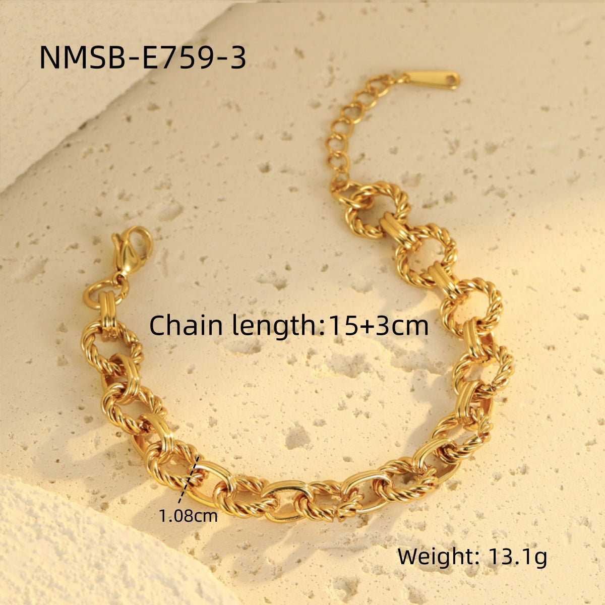 Stainless Steel Gold-plated Chain Series Female Advanced Jewelry Set