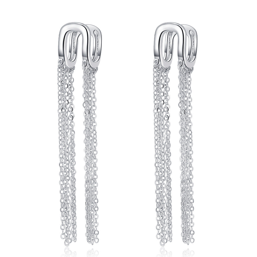 Chain Tassel U-shaped Ear Clip Advanced Earrings