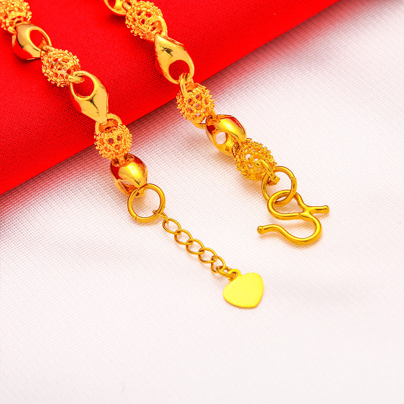 Women's Placer Gold Jewelry Hollow Exquisite Beads Bracelets