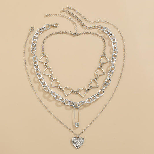 Sweet Cool Heart Personalized Pin Mix Necklaces