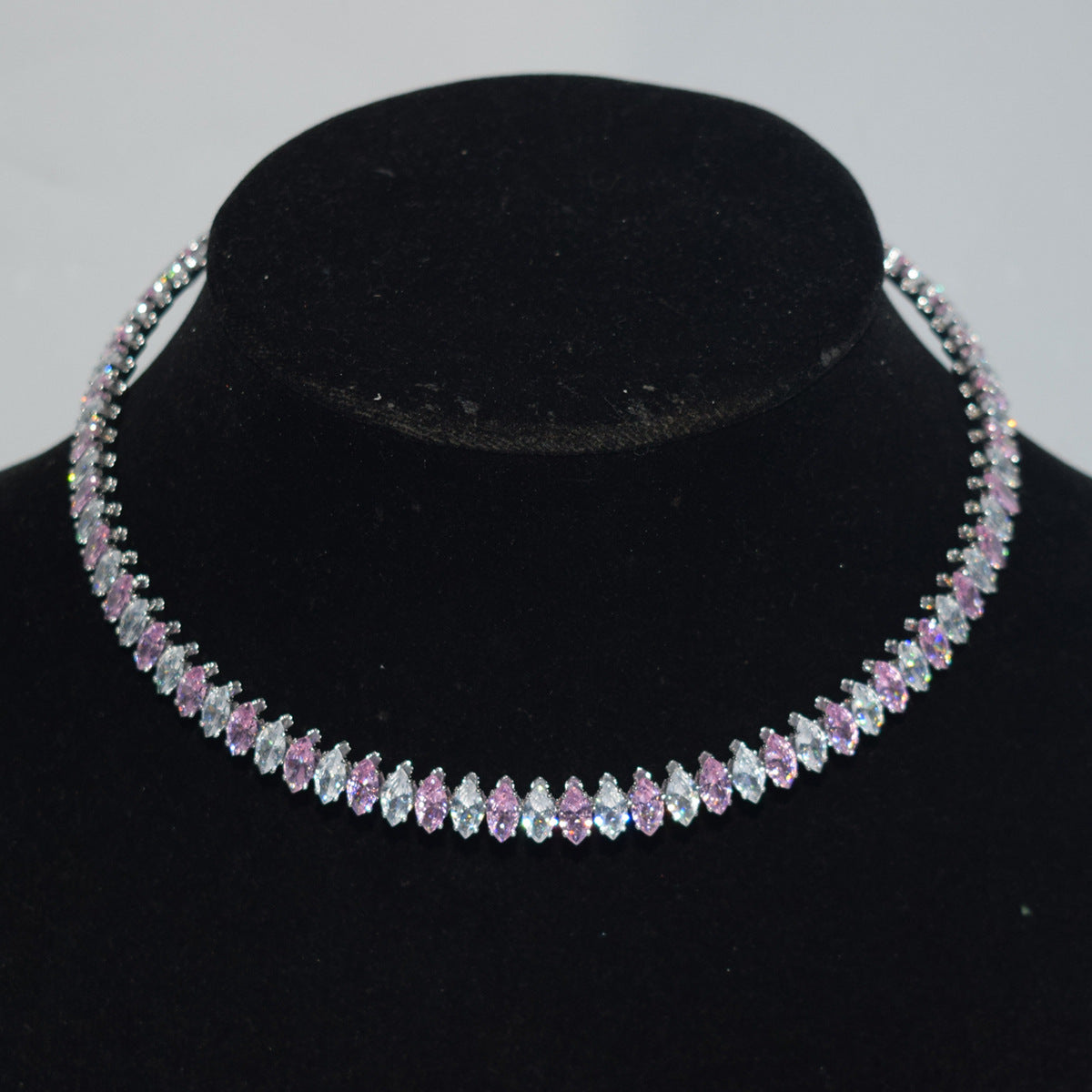 Women's Luxury Zircon Collar Ear Three-piece Horse Eye Fashion Jewelry Set