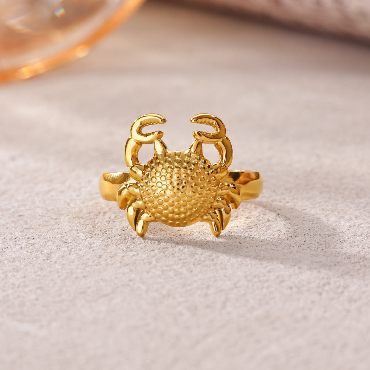 Women's Heart Geometric Stainless Steel Fashion Gold-plated Starfish Ring