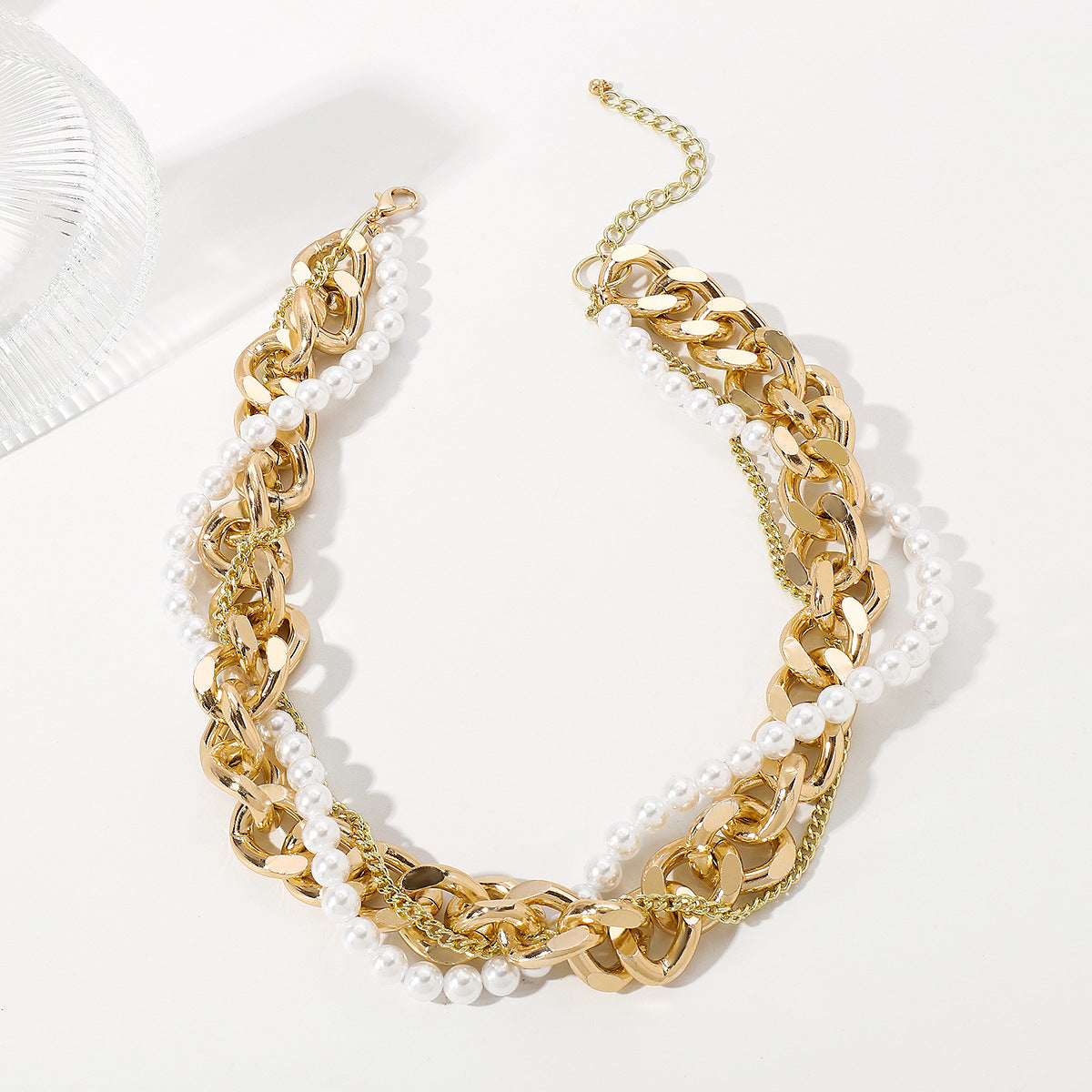 Women's Metallic Pearl Twin Light Luxury High-grade Necklace