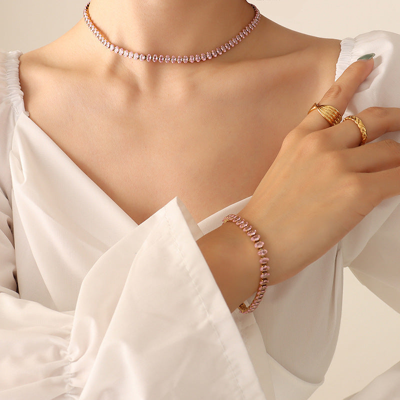 Lady Sense Elegant Graceful Solid Color Colorful Crystals Zircon Bracelets